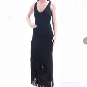 INC Black W/Fringe Bottom Black Size L-EUC
